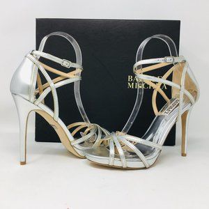 Badgley Mischka Leon Metallic Silver Sandals